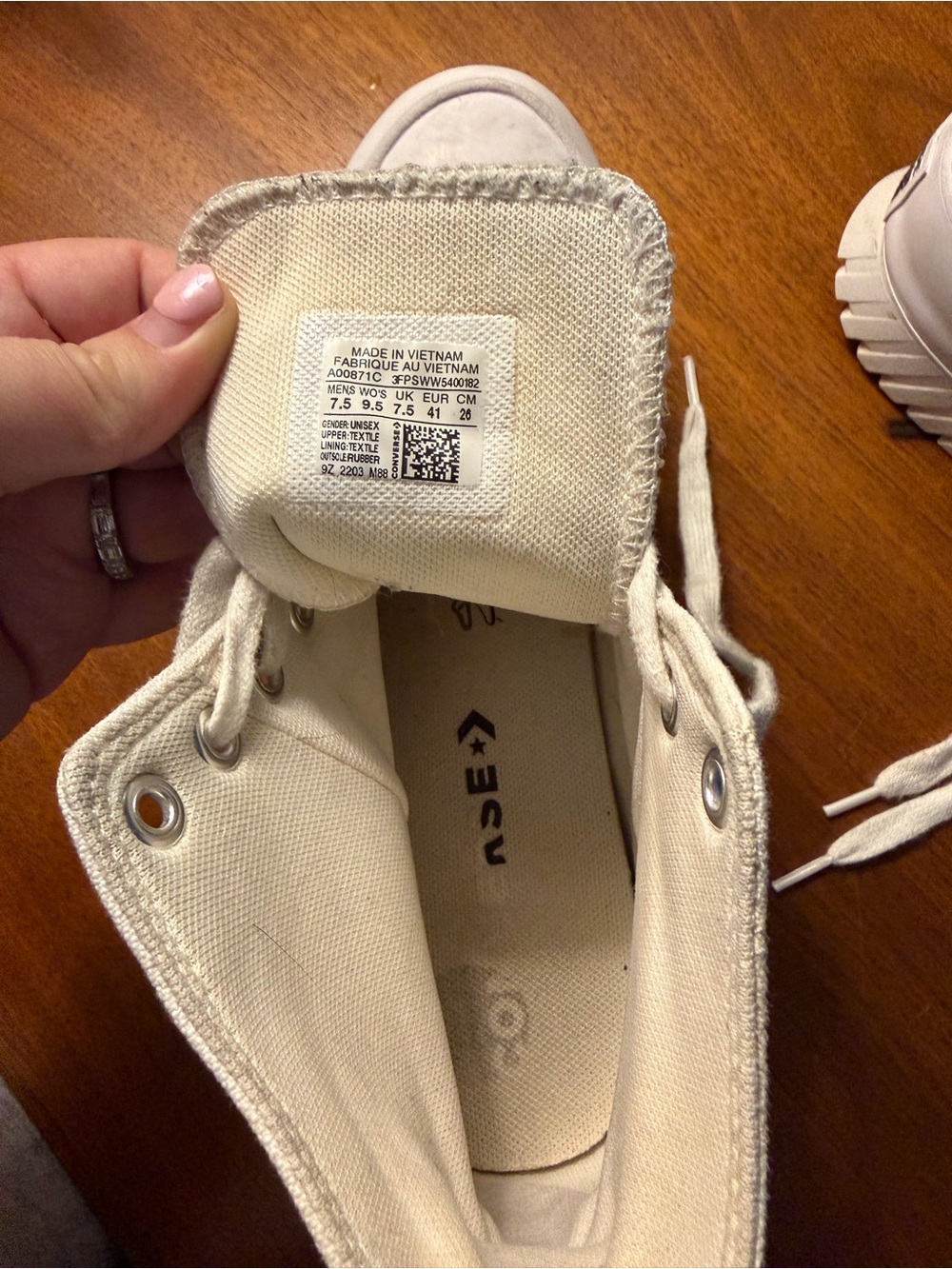 Converse White High-Top Platform Chuck Taylor Sneakers - Picture 4 of 4
